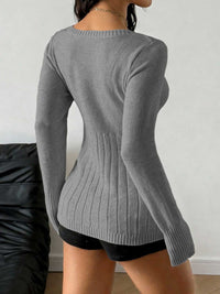 Cable Knit Button-Front Fitted Sweater 100100225010743 40 Affordable Fashion Under $100 Jerry's Apparel 