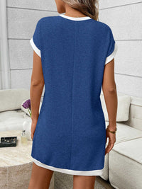 Contrast Trim Ribbed Knit Mini Dress with Pocket 100100281069040 32 Affordable Fashion Under $100 Jerry's Apparel 