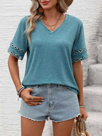 V-Neck Hollow-Out Sleeve T-Shirt 100100632201866 28 Affordable Fashion Under $100 Jerry's Apparel 