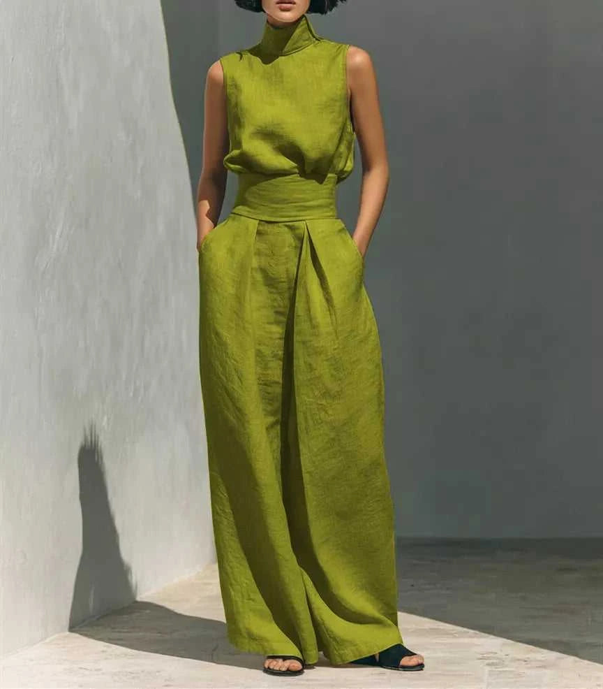 Full Size Turtleneck Sleeveless Top and Wide Leg Pants Set Plus Size 101001144135026 45 Affordable Fashion Under $100 Jerry's Apparel 