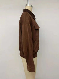 Corduroy Collar Zip-Up Jacket 100100544313647 53 Affordable Fashion Under $100 Jerry's Apparel 