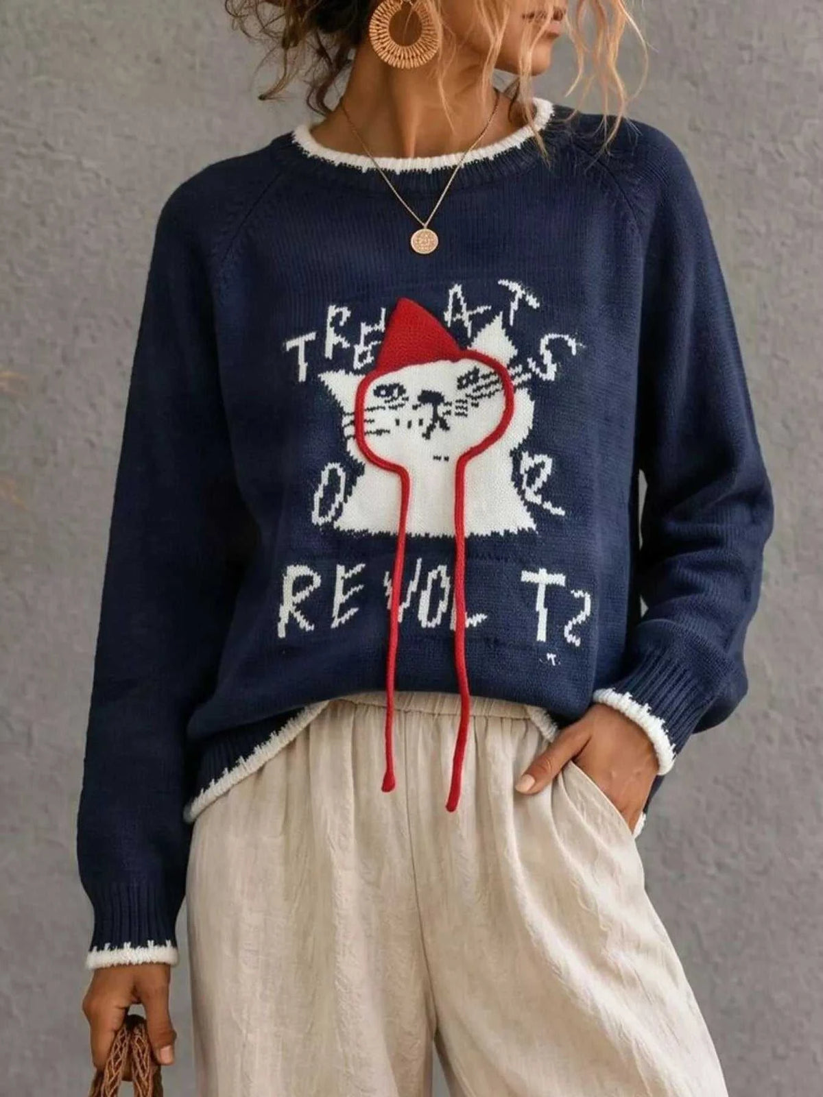 Cat Raglan Sleeve Sweater 101002953542604 40 Affordable Fashion Under $100 Jerry's Apparel 