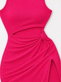 Sleeveless Cut-Out Ruched High-Slit Bodycon Dress 101001792800742 33 Gifts for Her Jerry's Apparel 
