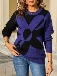 Floral Pattern Color Block Sweater 100100785129013 44 Affordable Fashion Under $100 Jerry's Apparel 