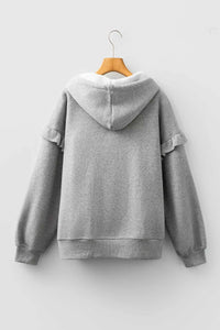 Contrast Rope Drawstring Ruffle Trim Drop Shoulder Baggy Hoodie 100100984131912 52 Affordable Fashion Under $100 Jerry's Apparel 