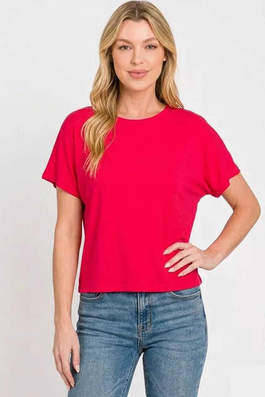 Zenana Round Neck Short Sleeve Cropped T-Shirt 100100378541413 22 Affordable Fashion Under $100 Jerry's Apparel 