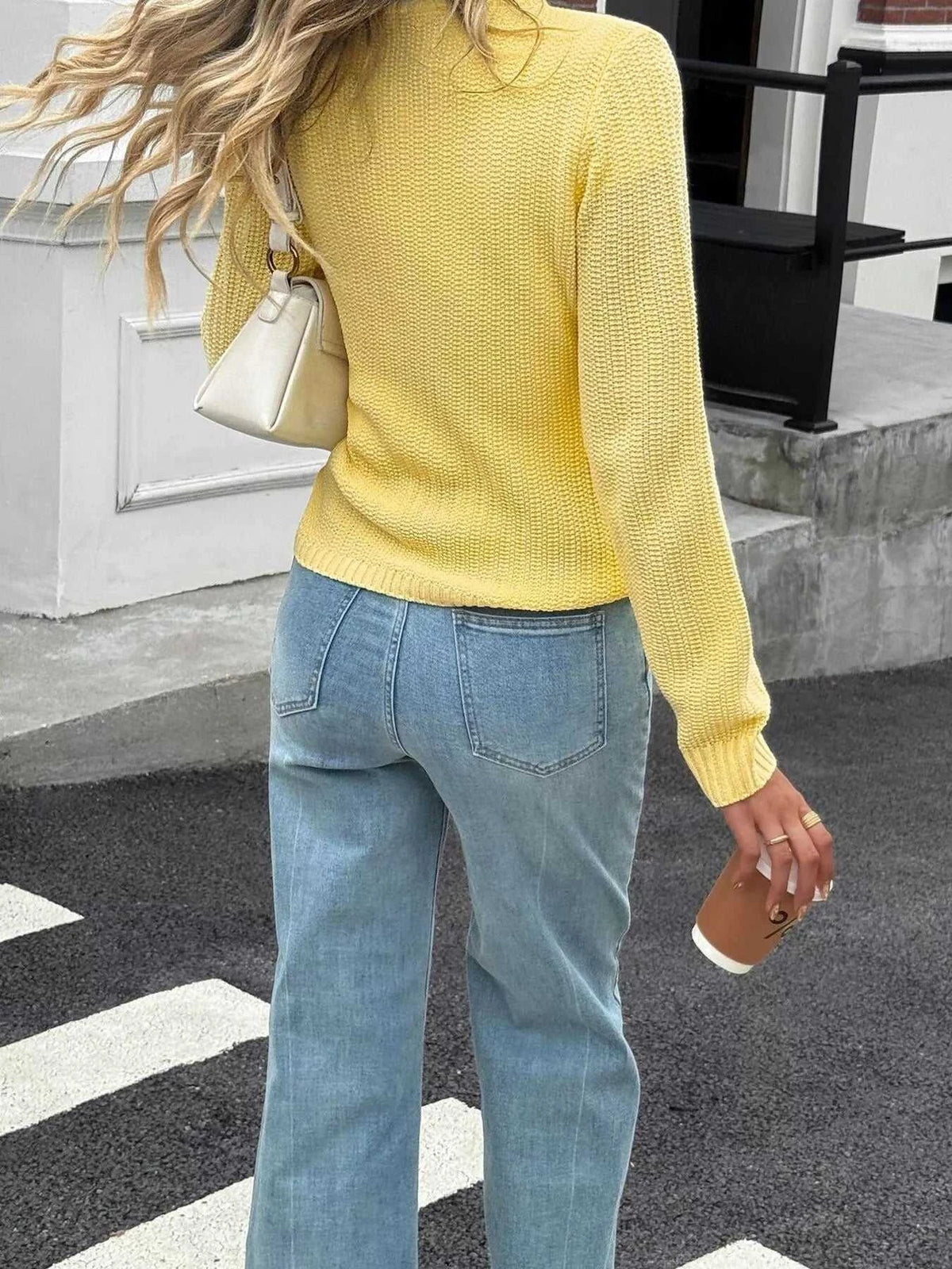 Button-Front Ribbed Long Sleeve Cardigan 100100873409689 56 Women's Sweaters and Knitwear Jerry's Apparel 