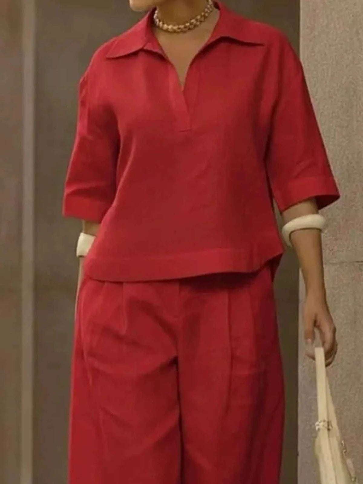 Full Size 3/4 Sleeve Top and Wide Leg Pants Set Plus Size 101001978569946 39 Affordable Fashion Under $100 Jerry's Apparel 