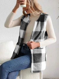 Cozy Plaid Sherpa Vest Coat 100100200755346 28 Affordable Fashion Under $100 Jerry's Apparel 