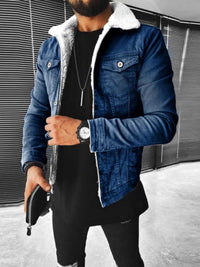 Men's Full Size Sherpa-Lined Denim Jacket Plus Size 104003451880772 75 Affordable Fashion Under $100 Jerry's Apparel 