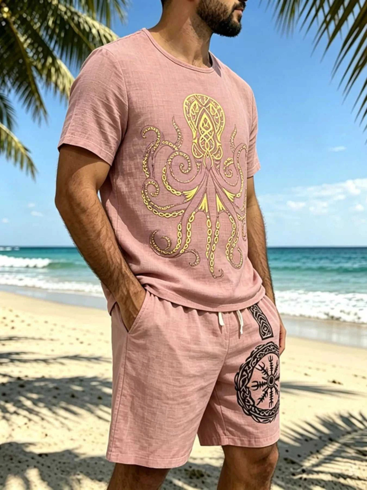 Men's Full Size Round Neck Tee and Shorts Set Plus Size 100400477639442 40 Affordable Fashion Under $100 Jerry's Apparel 