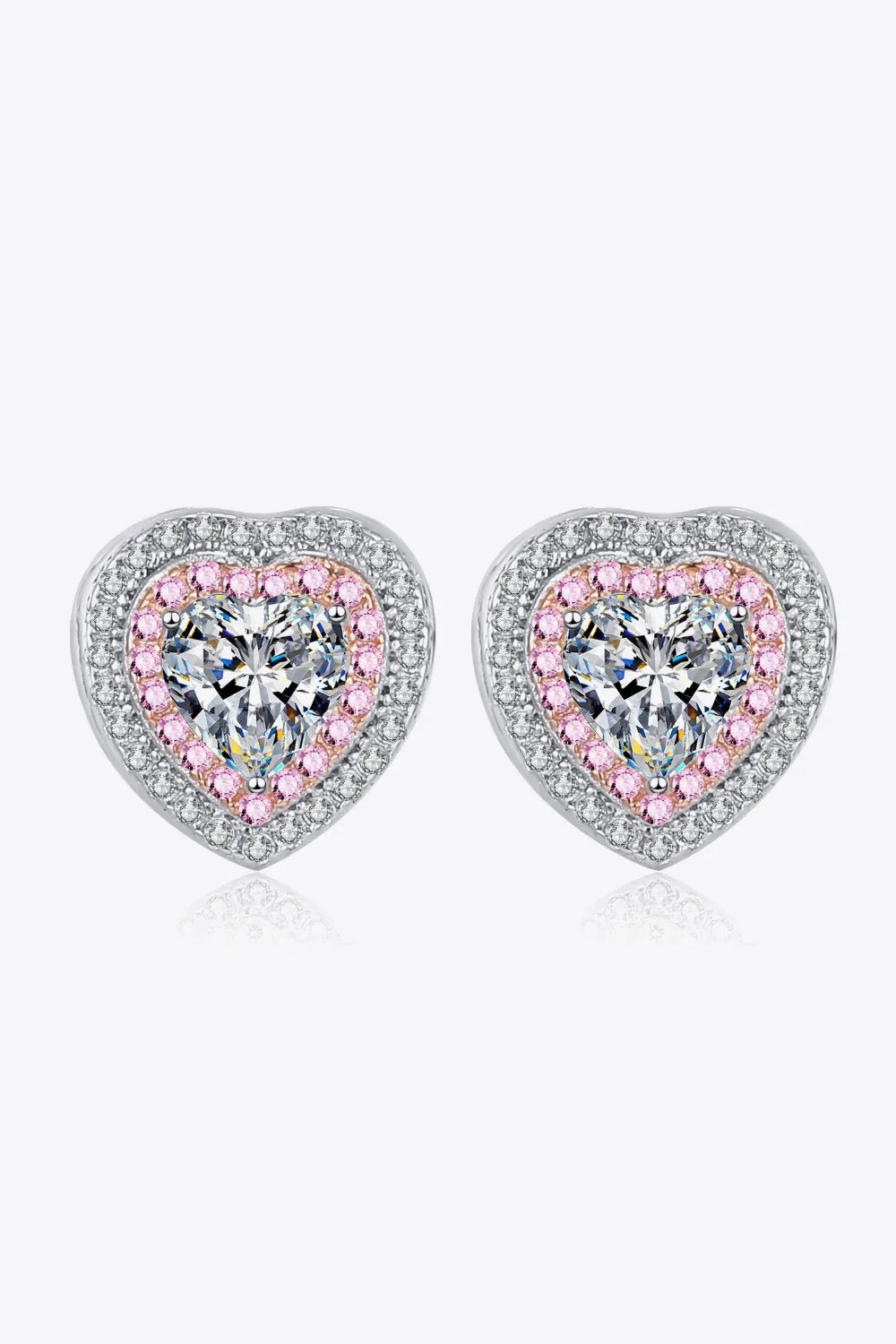 Heart-Shaped Moissanite Stud Earrings