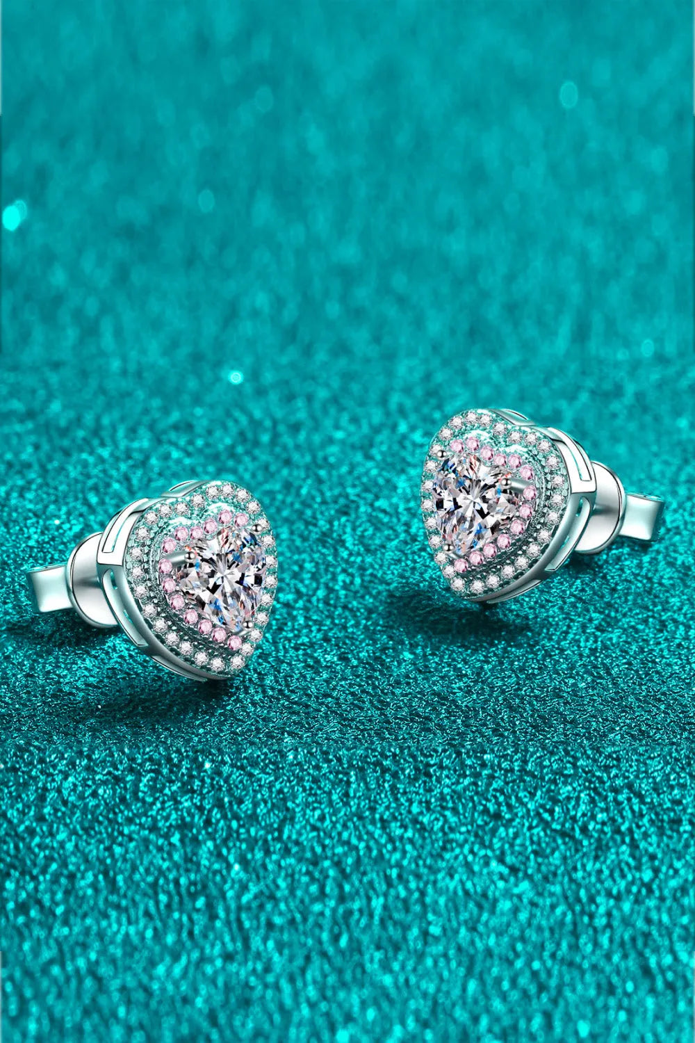 Heart-Shaped Moissanite Stud Earrings