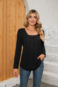 Square Neck Long Sleeve T-Shirt