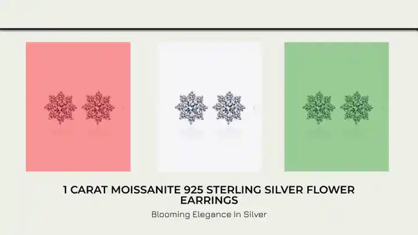 1 Carat Moissanite 925 Sterling Silver Flower Earrings by@Outfy