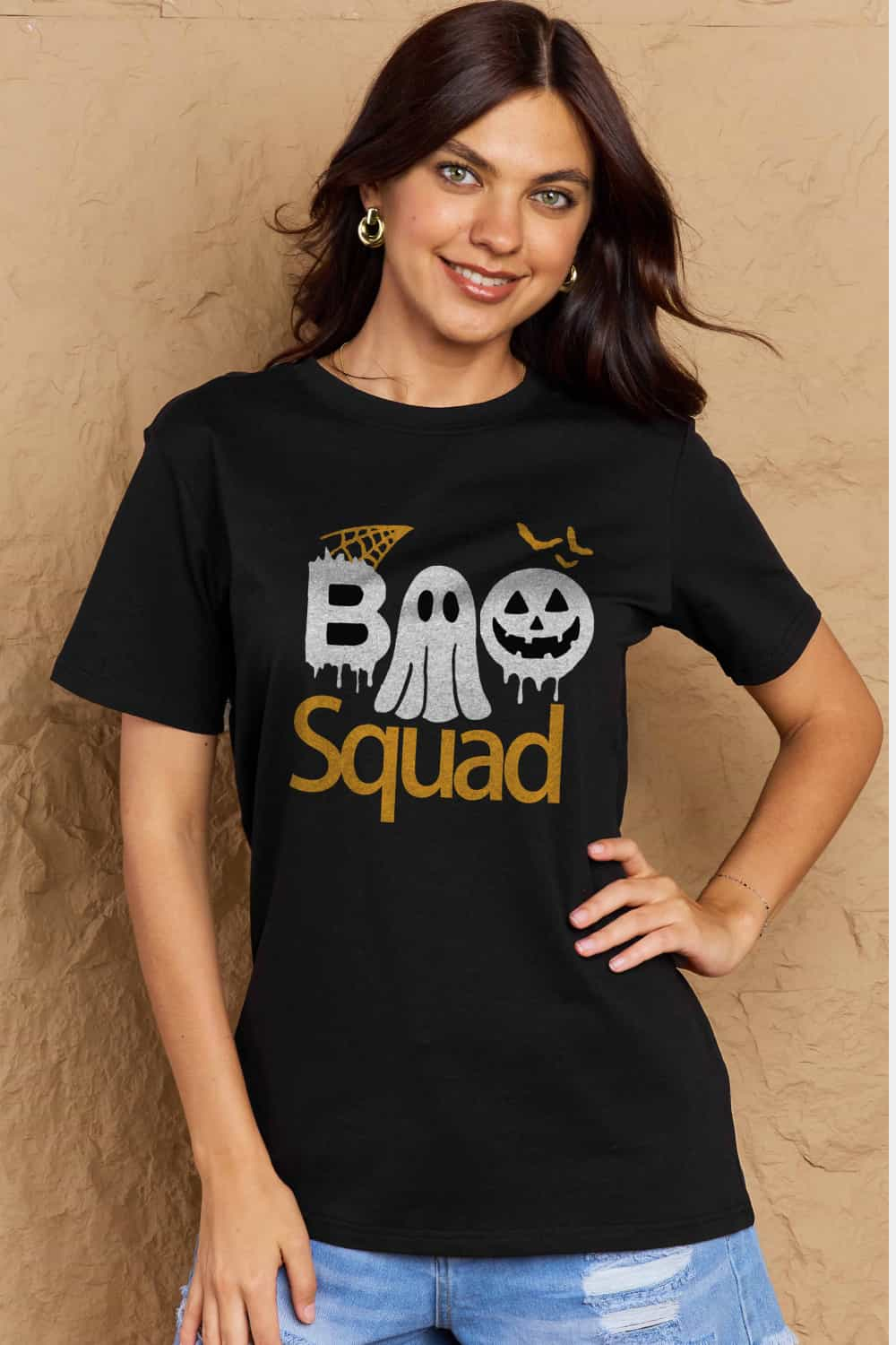 Full Size BOO SQUAD Graphic Cotton T-Shirt