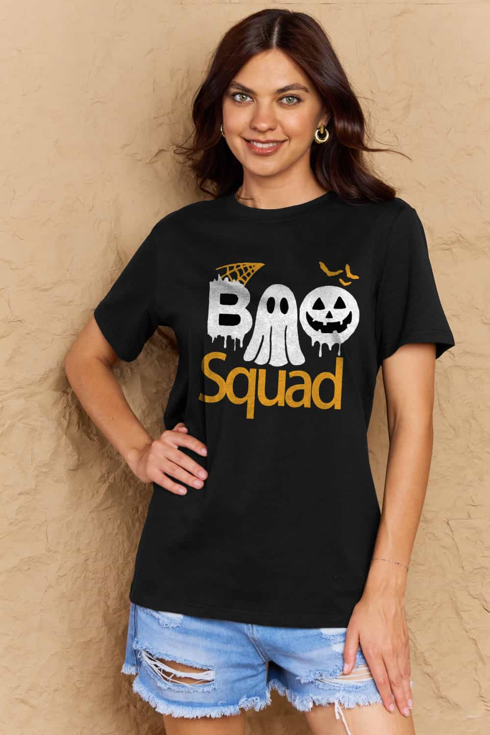 Full Size BOO SQUAD Graphic Cotton T-Shirt