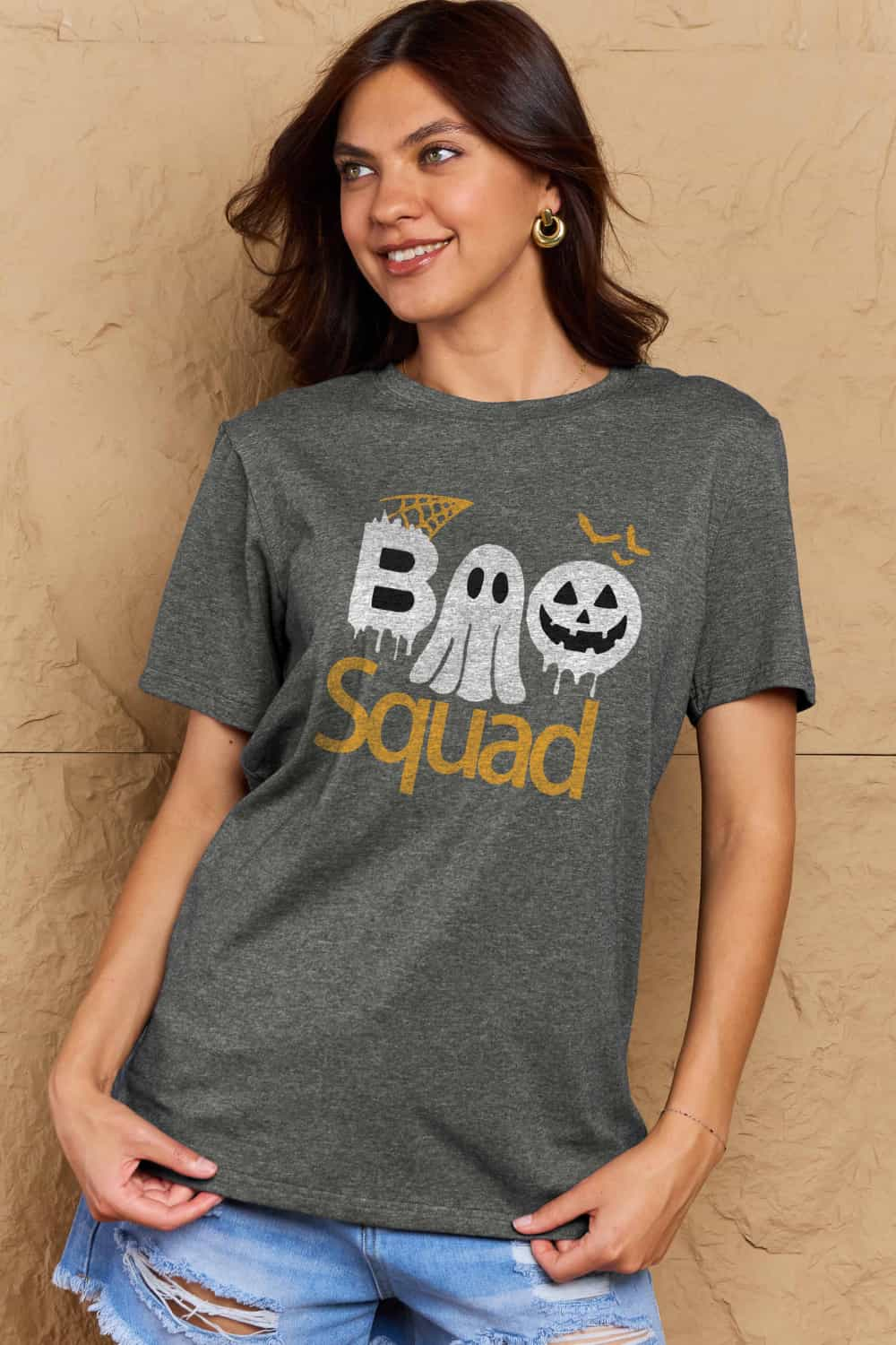 Full Size BOO SQUAD Graphic Cotton T-Shirt