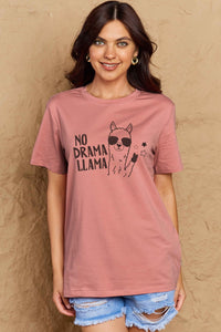 Full Size NO DRAMA LLAMA Graphic Cotton Tee