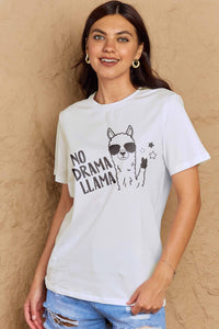 Full Size NO DRAMA LLAMA Graphic Cotton Tee