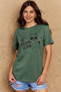 Full Size NO DRAMA LLAMA Graphic Cotton Tee