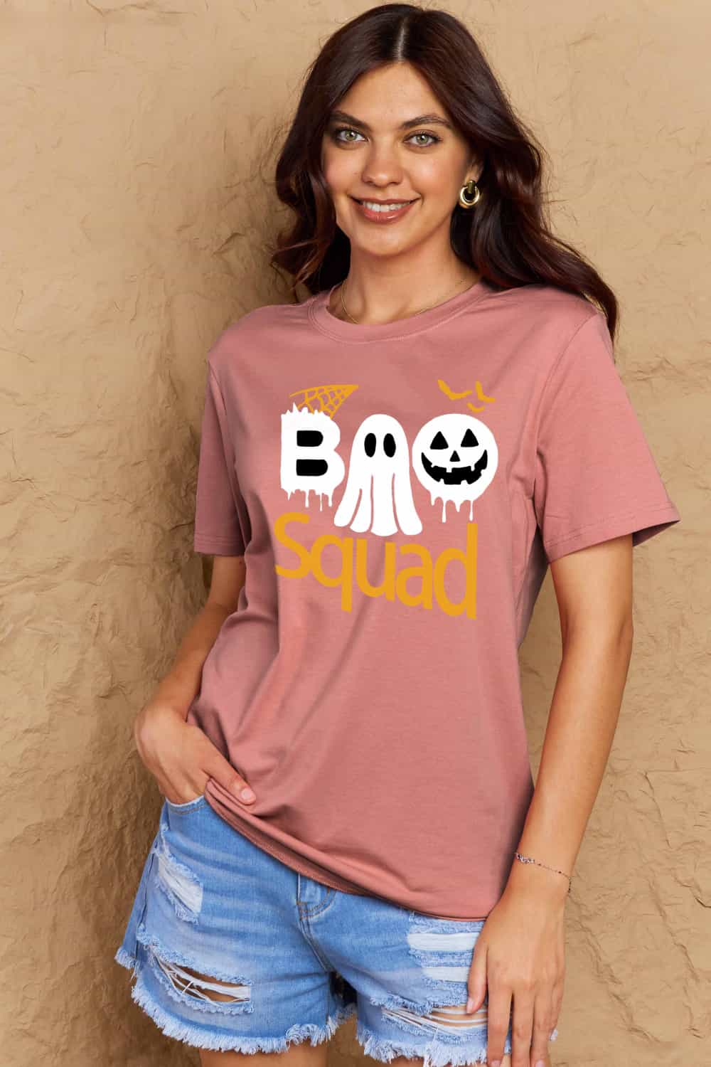 Full Size BOO SQUAD Graphic Cotton T-Shirt