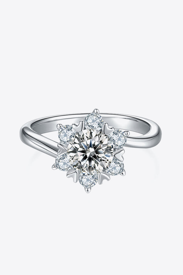 Baeful 1 Carat Moissanite 925 Sterling Silver Cluster Ring