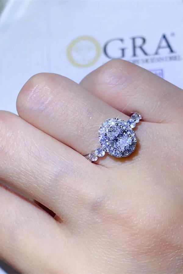1 Carat Moissanite Halo Ring