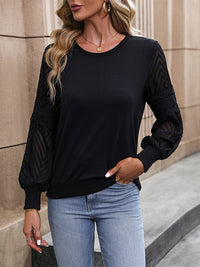 Round Neck Long Sleeve Blouse