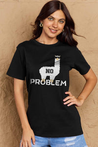 Full Size NO PROBLEM Graphic Cotton Tee