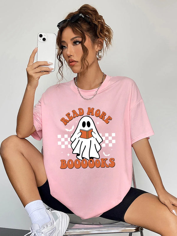 Round Neck Ghost Graphic T-Shirt