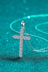 Sterling Silver Moissanite Cross Necklace