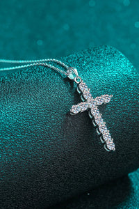 Sterling Silver Moissanite Cross Necklace