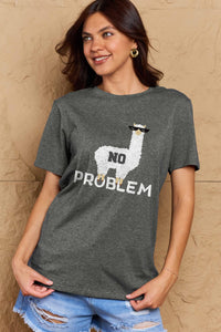 Full Size NO PROBLEM Graphic Cotton Tee