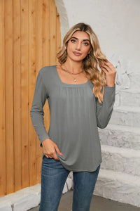 Square Neck Long Sleeve T-Shirt