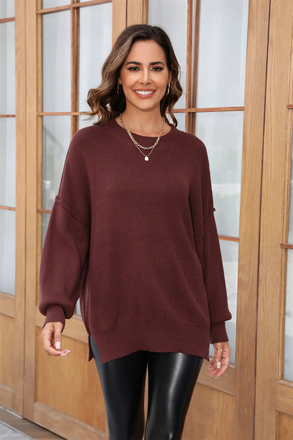 Round Neck Long Sleeve Sweaters