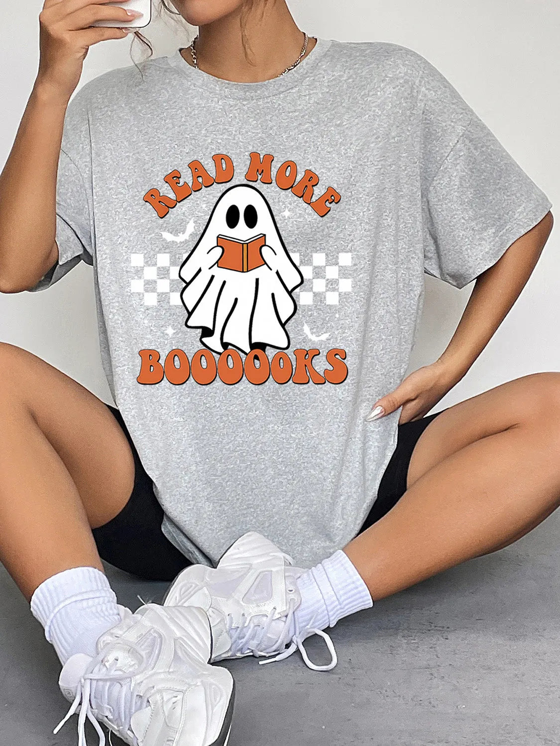 Round Neck Ghost Graphic T-Shirt