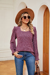 Square Neck Puff Sleeve Top