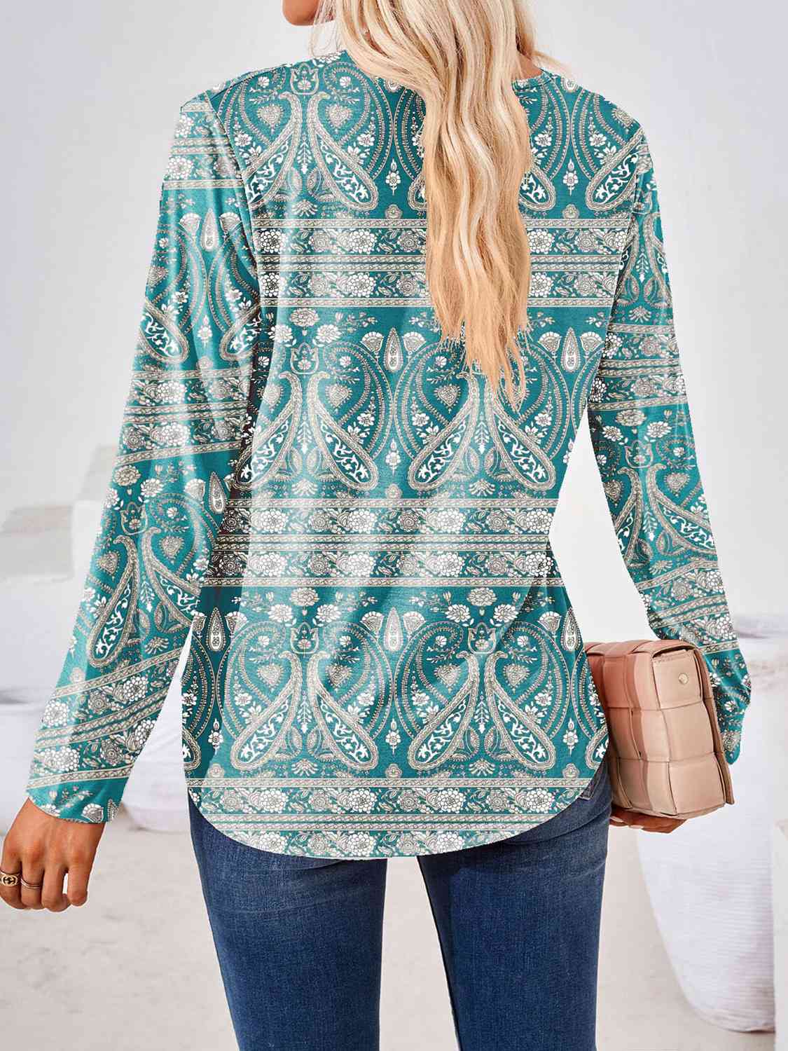 Full Size Square Neck Long Sleeve Blouse