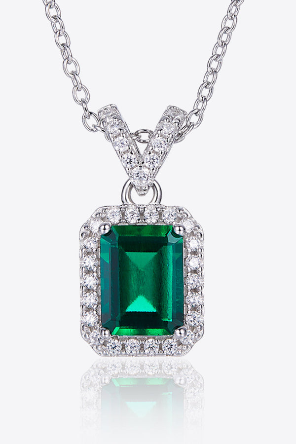 Baeful 1.25 Carat Lab-Grown Emerald Pendant Necklace