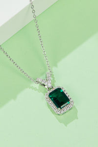 Baeful 1.25 Carat Lab-Grown Emerald Pendant Necklace