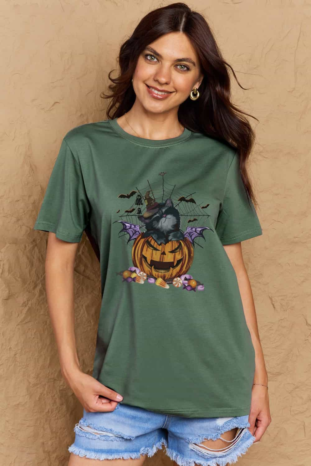 Full Size Jack-O'-Lantern Graphic T-Shirt