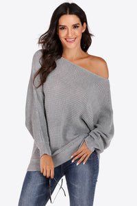 One Shoulder Dolman Sleeve Sweater