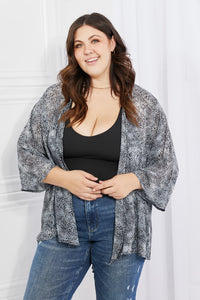 Full Size Snake Print Chiffon Kimono