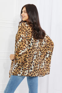 Wild Muse Full Size Animal Print Kimono in Camel