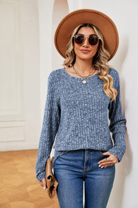 Heathered Round Neck Top