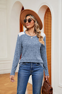 Round Neck Ribbed Top