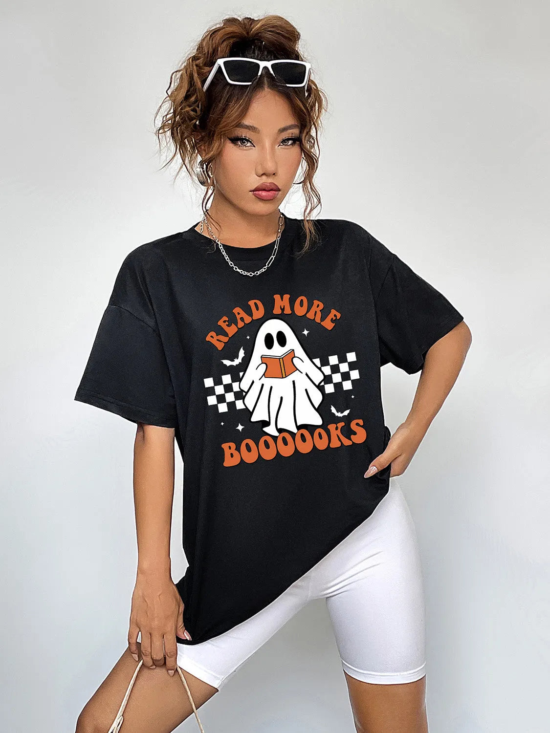 Round Neck Ghost Graphic T-Shirt