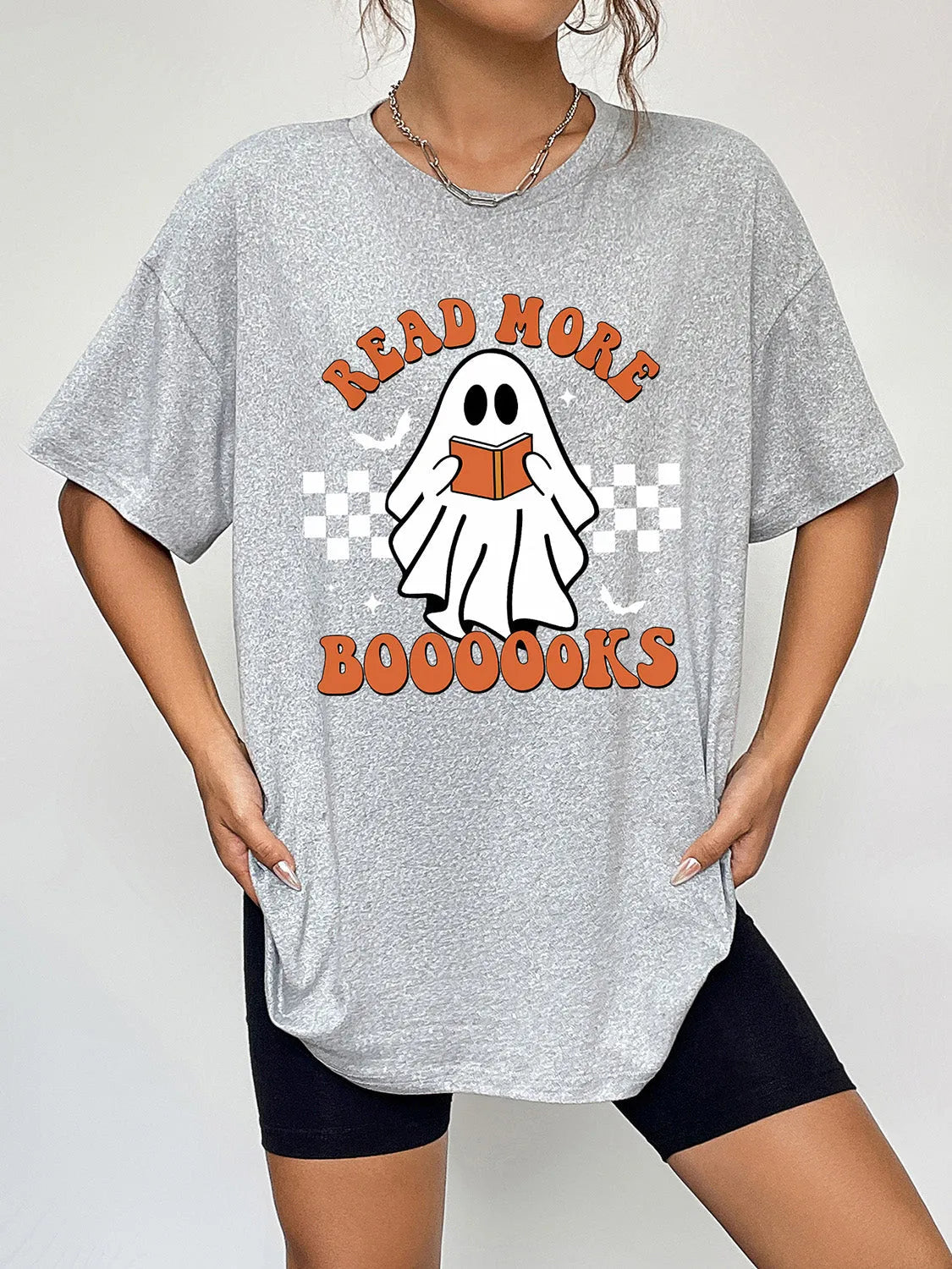 Round Neck Ghost Graphic T-Shirt