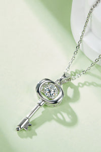 Baeful Moissanite Key Pendant Necklace